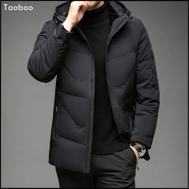Taoboo Marka Erkekler Kış Aşağı Ceket Moda Katı Kapşonlu Erkek Ceket Rahat Sıcak Giysiler Erkek Palto Streetwear Kirpi Ceketler