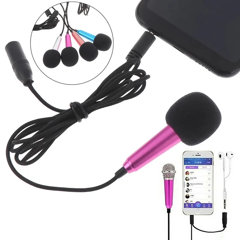 Taşınabilir 3.55 mm Mini Mikrofon Stereo Stüdyo Mikrofon KTV Karaoke İçin akıllı telefon dizüstü bilgisayar masaüstü El Ses Mikrofon