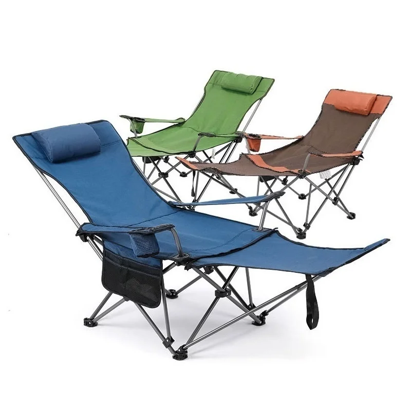 Taşınabilir katlanır şezlong Ayarlanabilir kamp sandalyesi Bardak Tutucu Ve Footrest İle dış mekan mobilyası Sandalye plaj sandalyesi Tek Kişilik Yatak