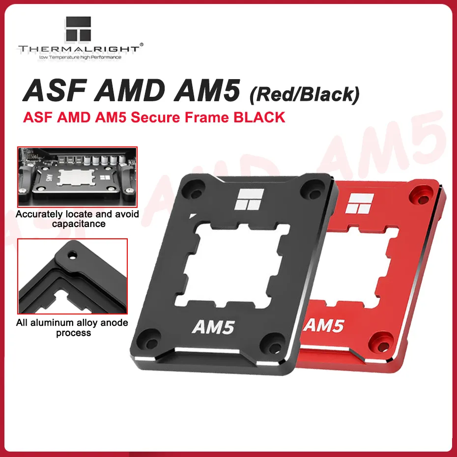 Thermalright ASF AMD AM5 Güvenli Çerçeve Siyah / Kırmızı Bilgisayar CPU Bükme Düzeltici Çerçeve AM5 Anti Bükme Desteği