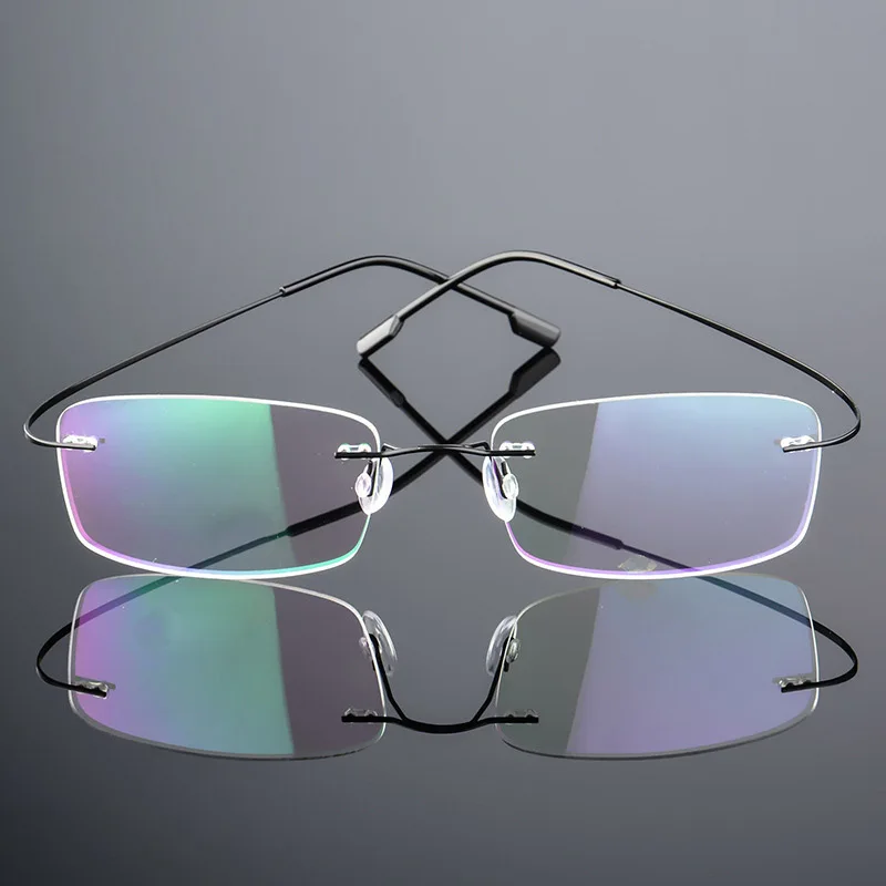 Titanyum Alaşımlı Süper Elastik Çerçevesiz Gözlük Erkekler Kadınlar Unisex Çerçevesiz Gözlük Moda İş Gözlük Koruma Göz