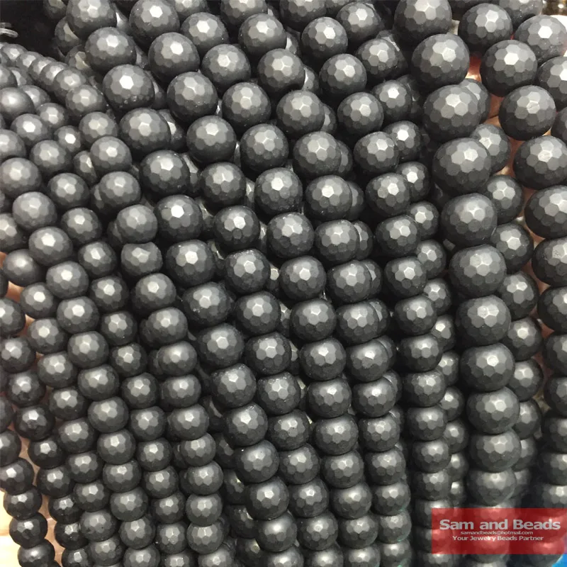 Toptan Doğal taş mat faceted siyah Carnelian agat boncuk 4 6 8 10 12mm seçim boyutu bilezik kolye yapımı BCB32