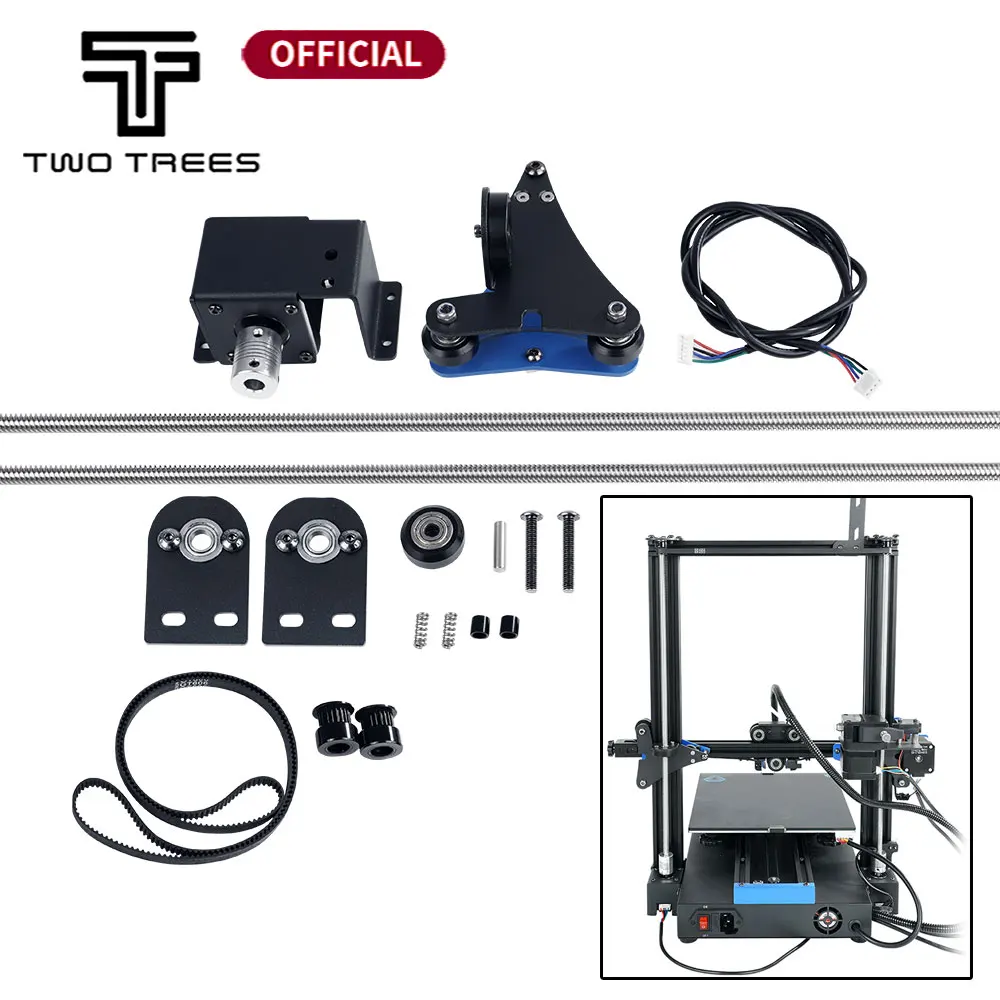 Twotrees 3D Yazıcı Parçası Çift Z Eksen Yükseltme Kiti Adaptif Gergi Kasnak Seti BLU-3 3D Yazıcı Çift Motorlu Çift Z ekseni