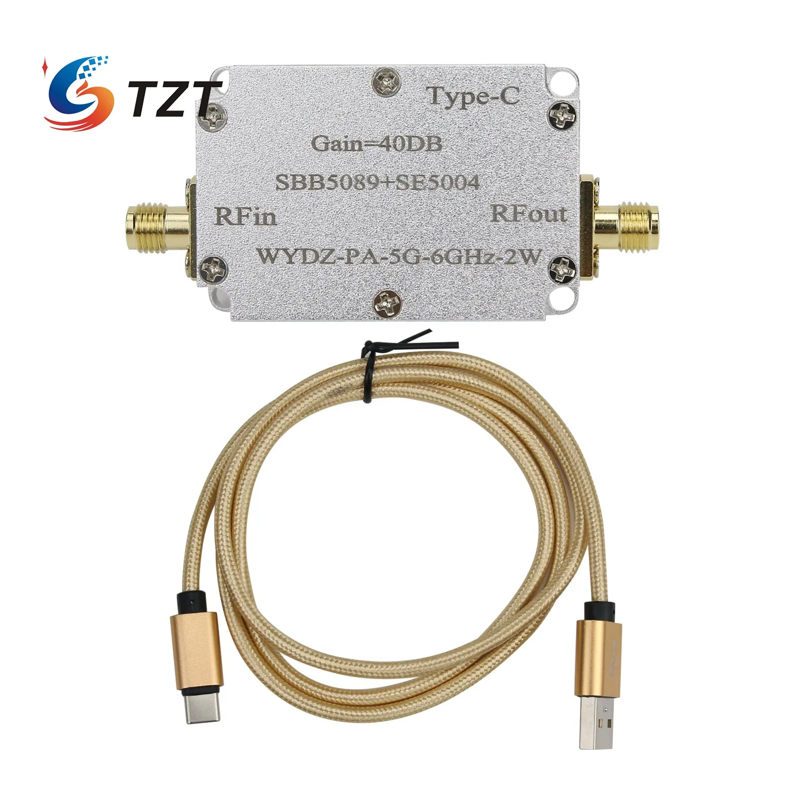 TZT SBB5089 + SE5004 Tek Yönlü Mikrodalga güç amplifikatörü RF güç amplifikatörü Modülü 40DB WYDZ-PA-5G-6GHz-2W