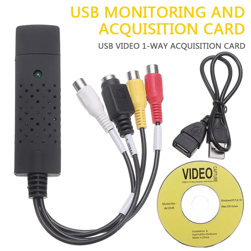 USB 2.0 TV Video Ses VHS DVD HDD Dönüştürücü Yakalama Kartı Adaptör Kiti PC Laptop için