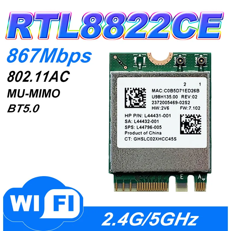 Wirecard rtl8822ce çift bant 802.11 ac 867 Mbps m. 2 wifi kartı modülü + bluetooth 5.0 ağ kartı