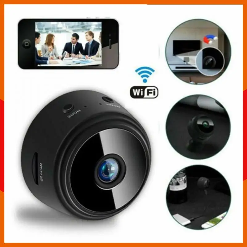 WİFİ A9 HD 1080P Kablosuz Web Kamerası Mini Web Kamerası Manuel Olarak 360 ° döndürülmüş Kamera Canlı Görüntülü Görüşme Konferans İş Video