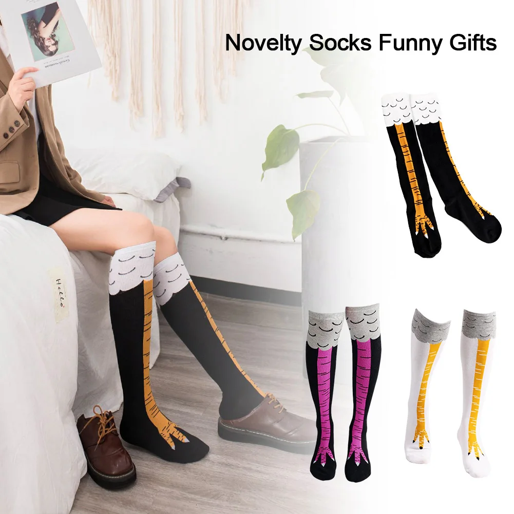 Yaratıcı Komik 3D Baskı Tavuk Ayak Çorap Eğlenceli Pamuk Nefes Sevimli Tavuk Ayak Çorap Bayanlar Rahat Buzağı Çorap Sevimli Çorap