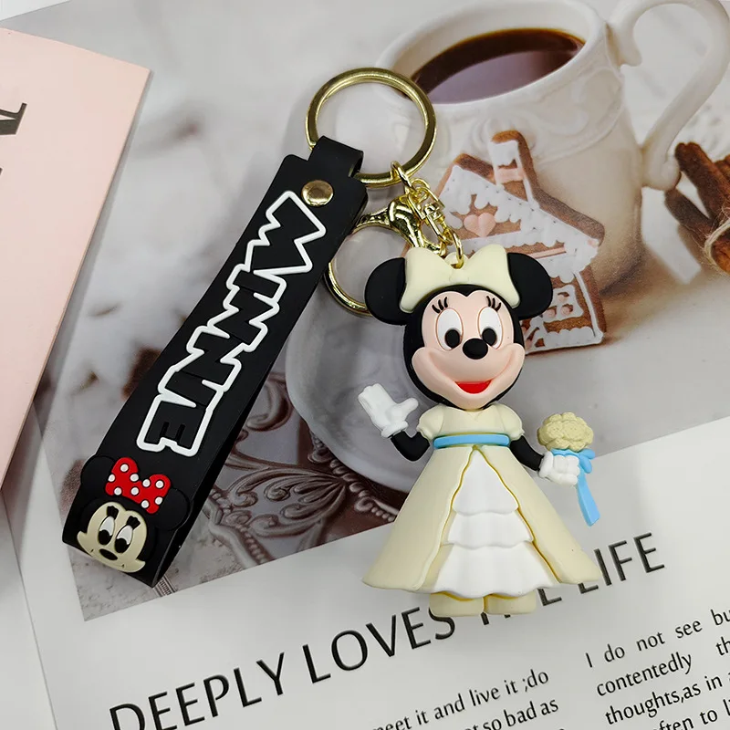Yaratıcı Mickey Minnie Çift Anahtarlık Sevimli düğün elbisesi Up Bebek Anahtarlık Moda Süs Anahtarlık Araba Kolye Kızlar için Hediyeler