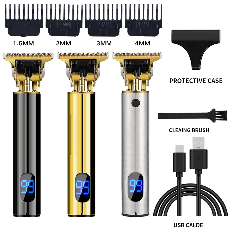 Yeni Elektrikli Saç Kesme Adam Tıraş Giyotin USB Şarj Edilebilir Berber Profesyonel Sakal Kesme Makinesi Araçları