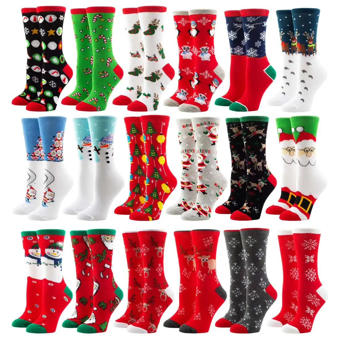 Yeni Kadın Noel Çorap Komik Noel Baba Ağacı Kar Tanesi Elk Kar Pamuk Tüp Ekip Mutlu Erkekler Yeni Yıl Hediye Dropshipping Sox