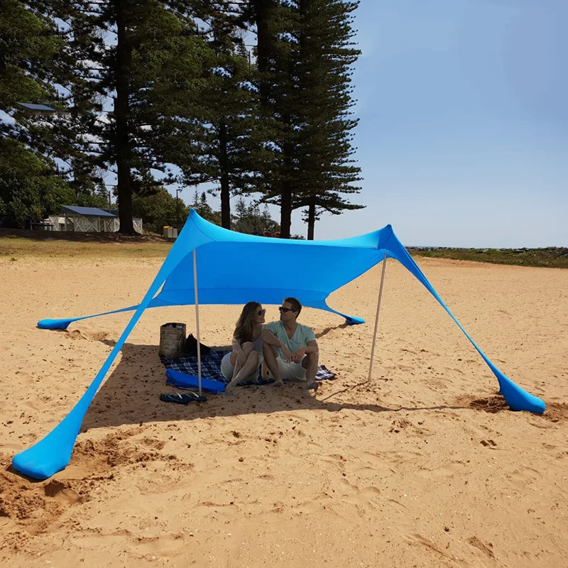 Yeni Plaj Tente Çadır Kum Torbası Çadır İle 210X160X150 cm Gölgelik Gölge Membran Şemsiye Güneş Gölge Çadır Açık Plaj Kamp İçin
