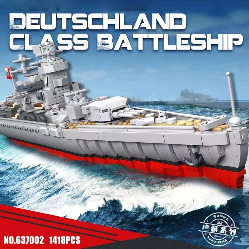 YENİ WW2 Almanya Savaş Gemisi DONANMA Askeri Savaş Gemileri Serisi Yapı Taşları Modeli Asker Silah Oyuncaklar Çocuklar için Erkek Hediye 1418 ADET