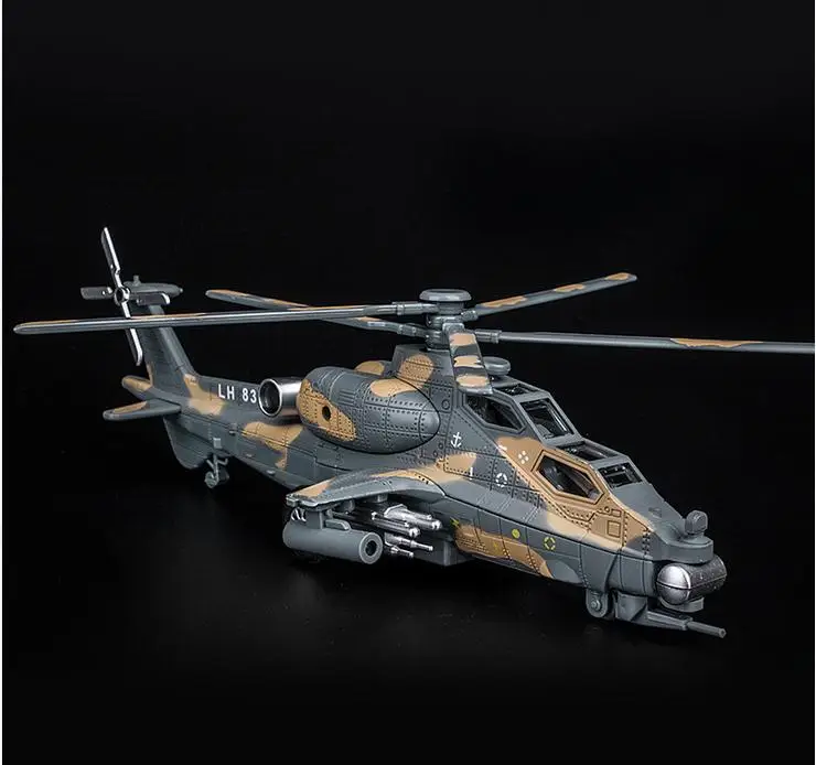 Yüksek taklit Silahlı Helikopter Modeli, 1: 32 Alaşım Geri Çekin Uçak Modeli, Müzikal ve Yanıp Sönen, metal döküm, Ücretsiz Kargo