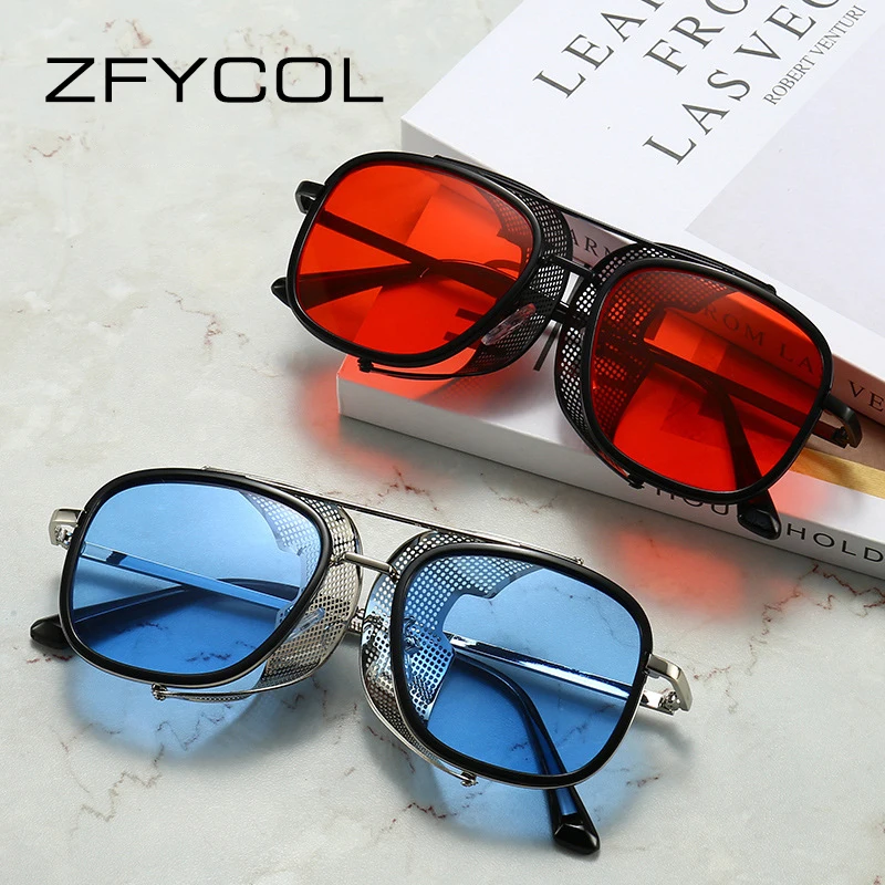 ZFYCOL 2023 Gotik Steampunk Güneş Kadınlar Marka Tasarımcısı Erkekler Vintage Yuvarlak Moda Çerçeve güneş gözlüğü Yüksek Kaliteli UV400