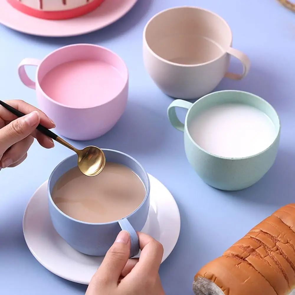 Çevre dostu buğday süt kupası Avrupa tarzı kahve kupa buğday samanı süt kahvaltı çay bardağı kupa basit içme bardağı