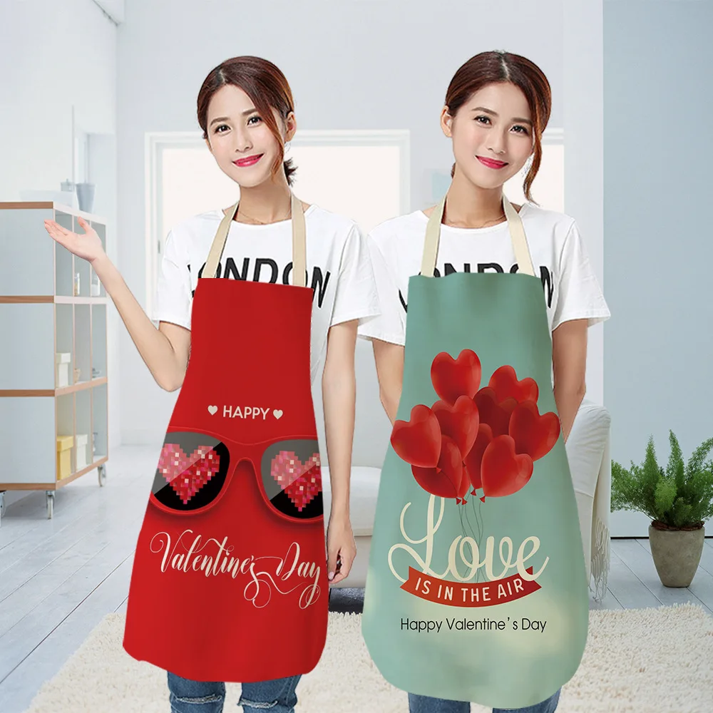 Çiçek Desen Temizleme Renkli Önlük Ev Pişirme Mutfak Önlüğü Giyim Pamuk Keten Yetişkin Önlük sevgililer Günü Hogar Delantal