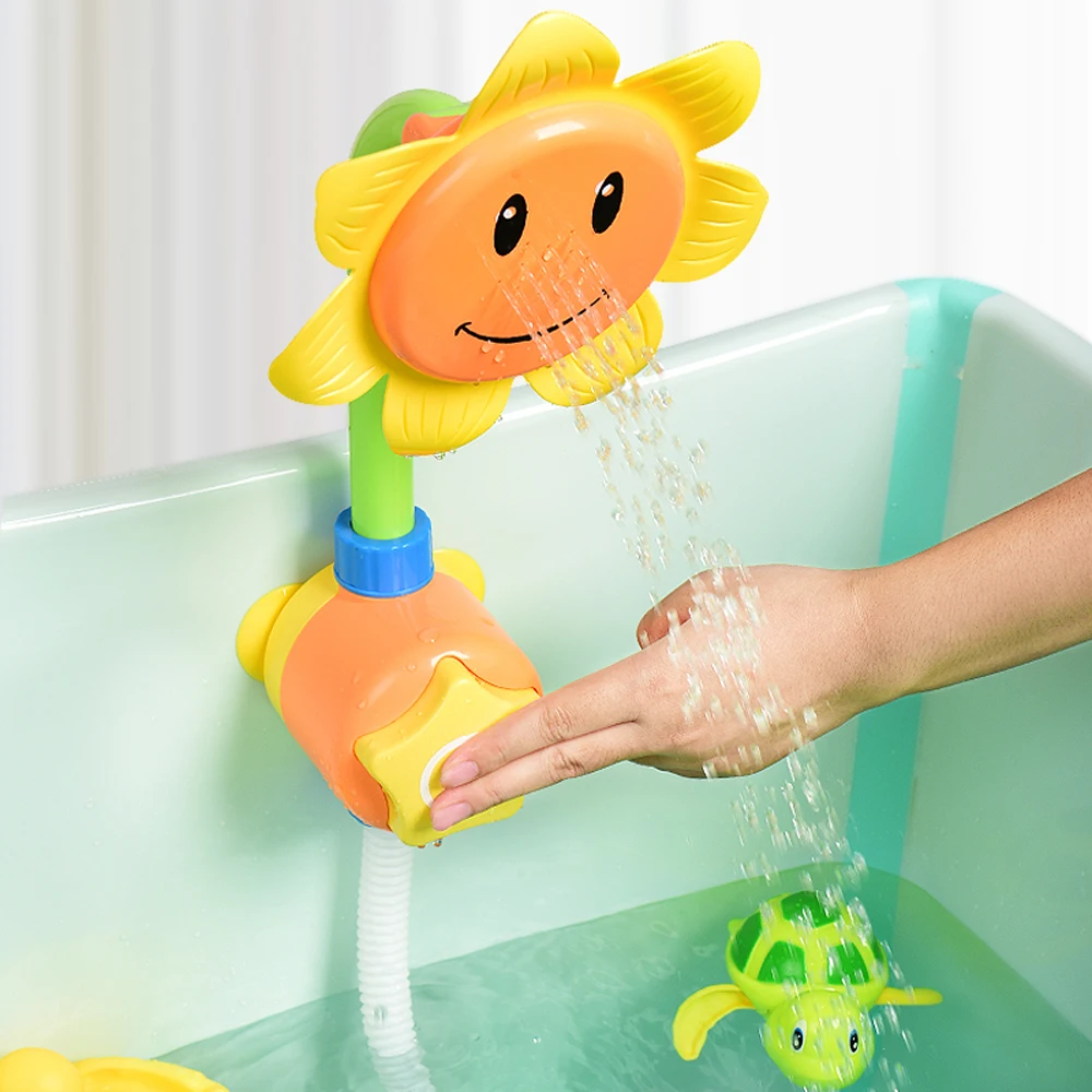 Çocuk duşu Banyo Oyuncakları Sevimli Sarı Ördek Su Çarkı Fil Oyuncaklar Bebek Musluk Banyo Su püskürtme aracı Dabbling Oyuncak Dropshipping