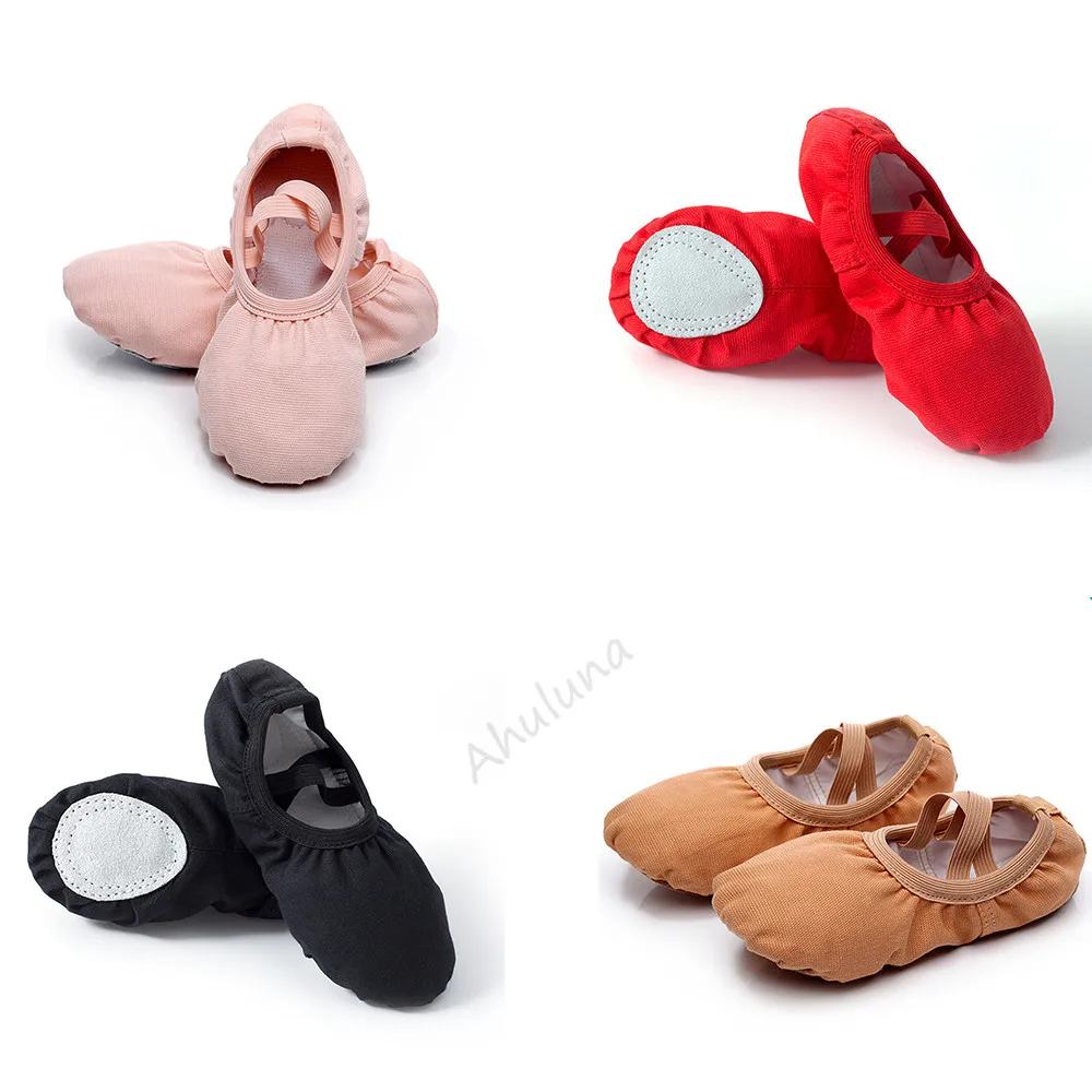 Çocuklar Kadın Kızlar Dans Bale Ayakkabıları Germe Bez Daireler Kanvas Ayakkabılar Yetişkin Çocuk Dans Sneakers DS042
