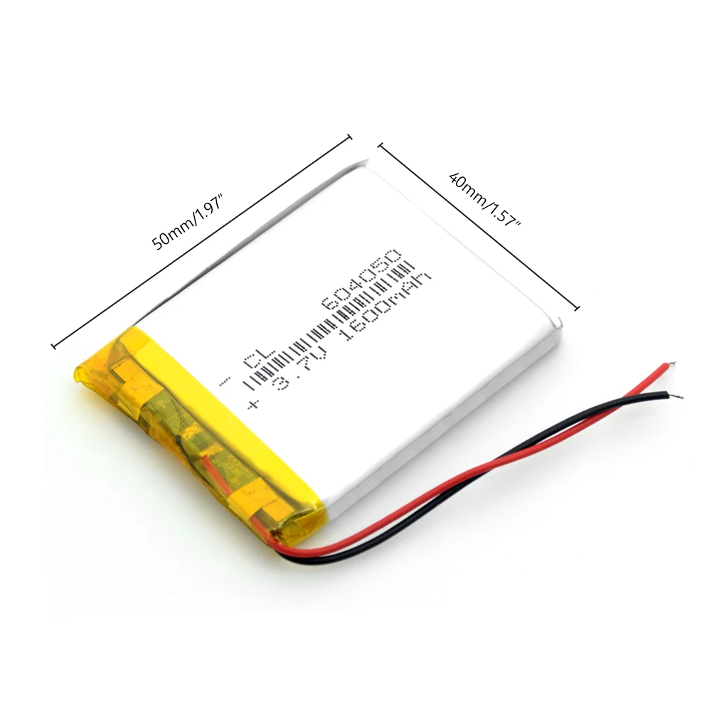 Şarj edilebilir 604050 Li-İon Polimer Pil 3.7 V 1600mAh Lityum piller Kaydedici Okuyucu PAD DVD MP5